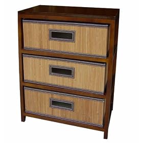 Home Medium Bamboo 3-Drawer Chest