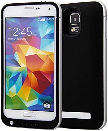 Supfait 4200mAh Backup Battery Power Bank Charger Case&amp;cable for Samsung Galaxy S5 i9600 (black)