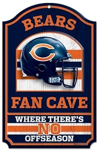 NFL Chicago Bears 11-by-17 inch Fan Cave No Offseason Wood Sign