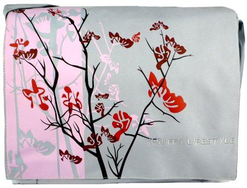 Pink Sparse Tranquility 15.4 inch Laptop Padded Compartment Shoulder Messenger Bag for K-Cliffs Lifestyle