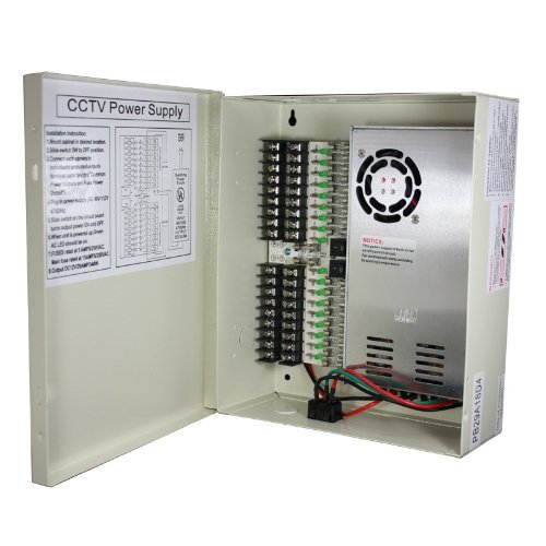 InstallerCCTV 18 Output 29 Amp 12V DC CCTV Distributed Power Supply Box for Security Camera