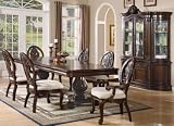 7 PCs Traditional Formal Dining Set in Deep Rich Cherry Finish