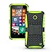 ElBolt TM 3 in 1 Bundle Nokia Lumia 635 / Nokia Lumia 630 Armor Grenade Stand Hard Gel Case - Neon Green with Free Ultra-Sensitive Stylus Pen and Premium Screen Protector by ElBolt TM