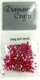 300 x 2mm Hot Pink Round Diamante loose Rhinestone Gems