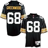 Reebok Pittsburgh Steelers #68 LC Greenwood Black Tackle Twill Throwback Football Jersey