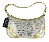 XOXO Understated Foil Top Zip Handbag Purse Gold