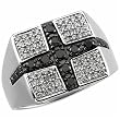 Men's Black and White Diamond Ring