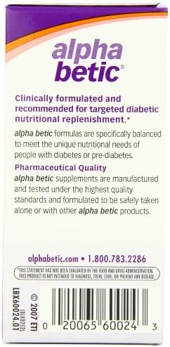 alpha betic Cinnamon/Chromium/Biotin, For People With  Diabetes, 60 Capsules (Pack of 2)