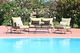 5pc Wrought Iron Conversation set -Green