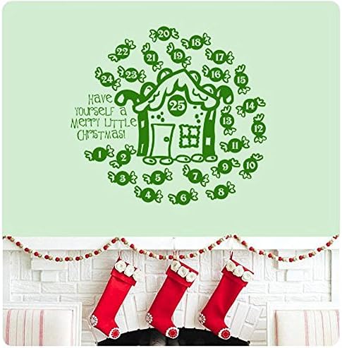 Home Decor Have yourself a Merry little Christmas Advent Calendar Ginger Bread House Wall Decal Sticker Art Mural Quote for Living Room