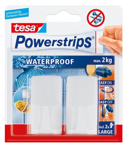 tesa 59701-00000-00  Powerstrips Waterproof Haken Wave, wei&szlig;