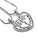 SoulBreezeCollection Best Friends Forever BFF Heart Necklace Pendant Charm Rhinestone Engraved Letters