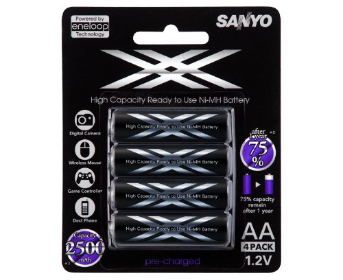 eneloop XX High Capacity 2500 mAh AA Battery 4 pack