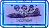 B17 Flying Fortress License Plate Neon Wall Clock