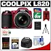 Nikon Coolpix L820 Digital Camera (Red) with 8GB Card + Batteries & Charger + Case + Accessory Kit