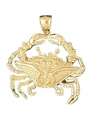 Dazzlers Solid 14 karats Gold Crab Charm Pendant available in three colors from jewelsberry (weights: 6.2 grams only)