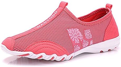 Laopengyou Fashion Breathable Mesh Exercise Athletic Outdoor Slip On Shoes For Women Running Shoes Pink6.5 B(M) US Comfortable material.