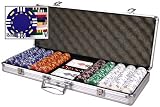 Premium set of 500 Real Clay 14 gram 12 stripe poker chips w/case and 6 dealer buttons
