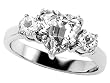2.60 cttw 925 Sterling Silver Genuine Heart Shape White Topaz Engagement Ring