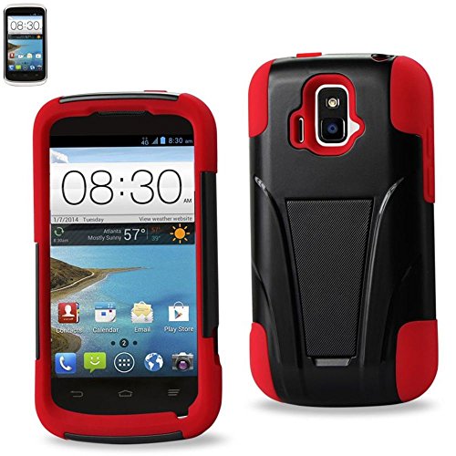 Reiko Silicon Case and Protector Cover for ZTE SONATA 4G Z740G - Retail Packaging - Red Black