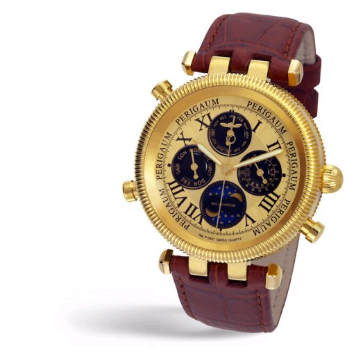 PERIGAUM MEN'S MILENNIUM CALENDAR GG W GOLD DIAL 0507 GGG