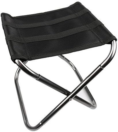 Portable Folding Small Chair Camping Stool Aluminium Alloy Seat Stool For Out Fishing Camping Hunting Picnic (Silver)