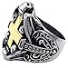 KONOV Mens Stainless Steel Ring, Gothic Skull Cross, Gold Black Silver