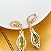 Yazilind Elegant Unique Design 18k Gold Filled Inlay Teardrop Cubic Zirconia Dangle Drop Earrings