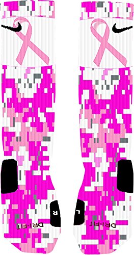 Pink Digital Camo Breast Cancer Awareness Custom Nike Elite Socks