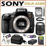 Sony Alpha A580 16.2MP Digital SLR Camera (Body Only) + 16GB SHDHC + Sony DT 18-70mm f/3.5-5.6 Aspherical ED Standard Zoom Lens + Sony Case + Replacement NP-FW50 Battery + Jumpstart DVD + Vivitar Lens Filter Set + Mini HDMI Cable + Accessory Bundle