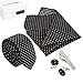 Bundle Monster Mens Fashion Necktie Cufflinks Tie Bar Pocket Square Combo Set