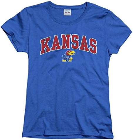 Kansas Jayhawks Women's Midsize Logo T-Shirt (Royal, Womens Medium)