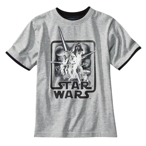 Boys’ Retro Star Wars Grey Short-Sleeve Graphic Tee XS