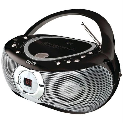 Coby CXCD230BLK Portable CD Player with AM/FM Stereo Tuner - Black/Silver