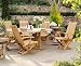 Outdoor Living : 7 PC Teak Patio - 60" Round Table, 8 Reclining Chairs