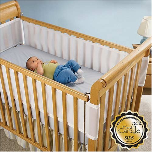 BreathableBaby Crib Bumper for Slatted Cribs - White