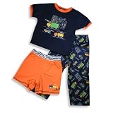 Wonder Kids - Infant And Toddler Boys 3 Piece Short Sleeve Pajamas, Navy, Orange