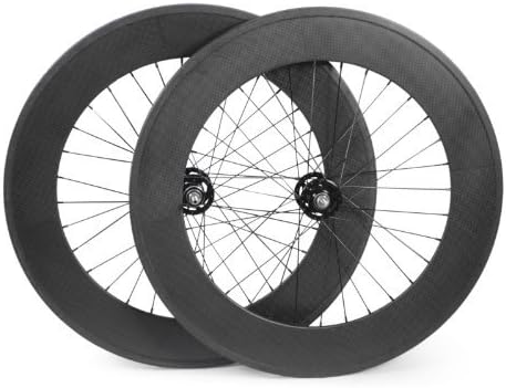 Baixiang Track Bike 88mm Carbon Bicycle Wheels Fixed Gear Clincher Carbon Fiber Wheel Set by BaiXiang