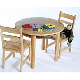 Lipper International Childs Round Table & 2 Chairs, Natural