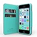 [ iPhone 5C Case] Cellto iPhone 5C Case Wallet Flip Type with HD Screen Protector [Slim Fit] [Navy Mint] Diary Cover/w ID Slot with Premium PU Leather and TPU Dual Layer - EPI Style