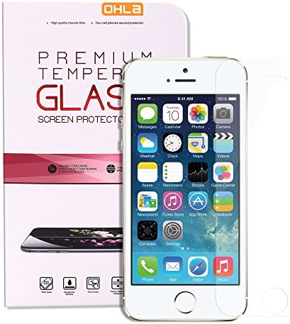 iPhone 5s Screen Protector [ iPhone SE Screen protector compatible ], OHLA® Tempered Glass Screen Protector for iPhone SE 5 5s 5c - 0.26mm Thinness, 9H Hardness, Top Quality, High Sensitivity and High Responsiveness, HD Transparency, Protects From Drop &amp; Scratches - Feels Like Cell Phone's LCD Screen - No Smudge, No Fingerprint [Lifetime Warranty non-artificial damage]
