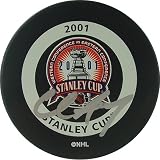 New York Rangers Chris Drury AUTOGRAPHED 2001 Stanley Cup Puck STEINER COA Colorado Avalanche