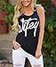 Mansy Women's Letter printed Wifey Tank Top ,Black,Small