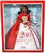 Barbie Collector Holiday Series 12 Inch Doll - Holiday Barbie 2010 in White Gown with Red and Gold-Studded Bodice Plus Extra Long Red Wrap, Chandelier Earrings and Magnificent Head Piece (African American Version - R4546)