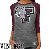 NCAA adidas Fordham Rams Ladies Supersize Fan 3/4 Raglan T-Shirt - Ash/Maroon