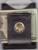 Gorgeous 2-toned 24k Gold on Sterling Silver U.s. Coin (Folding) Money Clip - Gold & Silver Indian Head Nickel (Minted 1913 - 1938)