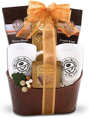 Coffee Bean & Tea Leaf Festive Tin Gift Basket with 2 Mugs