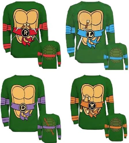 Teenage Mutant Ninja Turtles Long Sleeve Costume Green T-Shirt & Eye Mask
