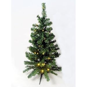3' Pre-Lit Battery Operated LED Lighted Artificial Christmas Tree - Clear Lights by 