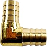 MettleAir 99HB-10-1 PK 5/8" ID Elbow 90 degree Hose Barb Union Fitting, Brass